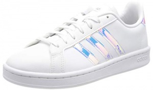 adidas Grand Court, Chaussure de Tennis Femme, FTWR Blanc/Argent Met./Argent Met, 40 2/3 EU