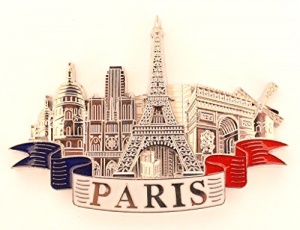 AKER Magnet Aimant de frigo Cuisine Souvenir de France Paris métal Cadeaux G179 (Argenté)
