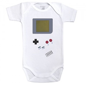 Baby Geek Gameboy - Body Bébé Manches Courtes - Coton - Blanc (18-24 Mois)