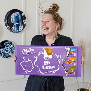 Barre géante Milka personnalisée - Barre au chocolat XXL Milka personnalisée avec le nom et le