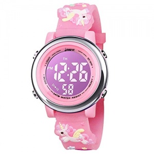 BIGMEDA Montre Enfant Numérique Sport 30M Etanche Multifonction Électronique Montres 7 Couleur LED