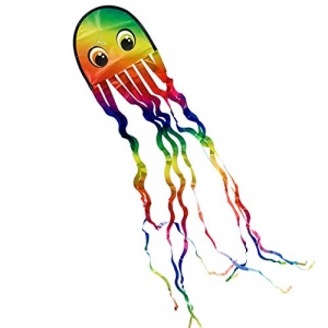 CIM Cerf-Volant Pieuvre - Draki Rainbow – Monofil pour Enfants à partir de 3 Ans - Dimensions: