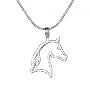 Collier Pendentif Découpe Tête de Cheval - Cadeau d'anniversaire pour filles - Bijoux Équestres