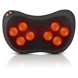 Coussin de Massage Shiatsu, 8 Nœuds Coussin Massant Chauffant, avec 3 Vitesses Réglables, Masseur