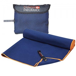 DANISH ENDURANCE Serviette de Voyage en Microfibre de (Bleu-Gris, Medium: 50 cm x 100 cm)