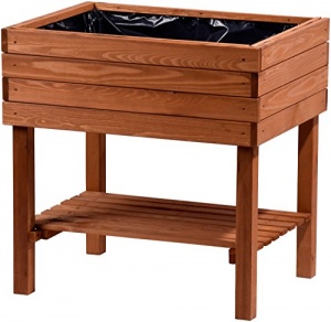 Dobar Décoratif Jardinière Surélevée en Bois (Pin, Marron) pour Jardin : Table Plate-Bande