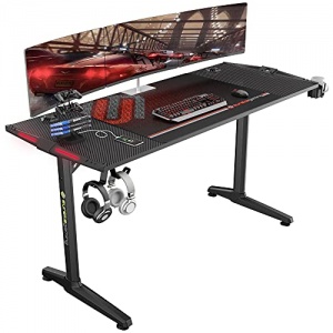 EUREKA ERGONOMIC Bureau Gaming P55 Bureau Gamer Bureau pour Gaming PC Informatique Table Desk avec