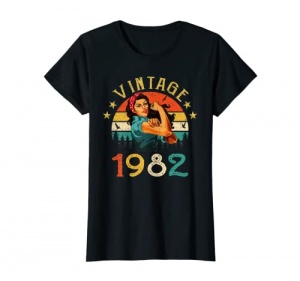 Femme 40 Ans Anniversaire Cadeau Rétro Vintage 1982 Millésime 1982 T-Shirt