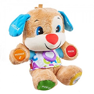 Fisher-Price Puppy Eveil Progressif jouet bébé, peluche interactive, plus de 75 chansons et 3