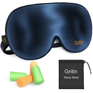Gritin Masque de Sommeil, Masque de Nuit, 100% Soie Naturelle Occultant Ultra-Douce Masque de Voyage