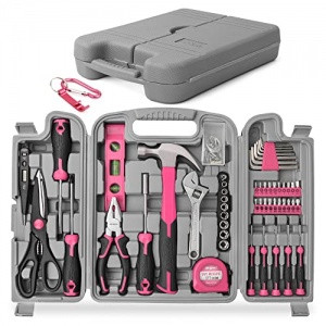 Hi-Spec Mallette à Outils Complete Rose - Ensemble d'Outils avec Boite de Rangement -