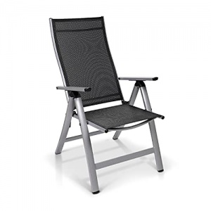 Homeoutfit24 London - Chaises de Jardin Pliante, Dossier Haut, Aluminium, Fabriqué en Europe -