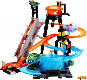 Hot Wheels City Station de Lavage Ultime, coffret de jeu avec pistes pour changer la couleur des