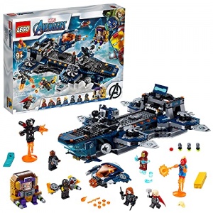 LEGO 76153 Marvel Super Heroes L'héliporteur des Avengers, Jouet avec Iron Man, Thor et Captain