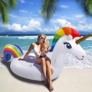 NEWYANG Bouée Licorne - Bouée Gonflable Licorne Géante,avec des Valve Rapides Spéciales,Facile