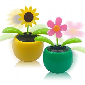 N/F Mokinga Fleur de Danse Solaire, 2 pièces en Plastique Solaire Danse Fleurs Secouant Tête
