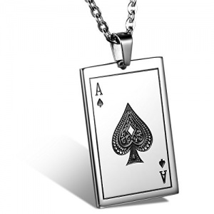 OIDEA Pendentif Collier Homme Femme Pendentif Carte Poker Cœur A Cool Charme Fantaisie Couleur