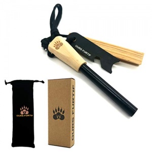 Pierre à feu Kit 7 en 1 - Firesteel Pro 15000+ utilisations - Tige ferrocérium de 10mm de