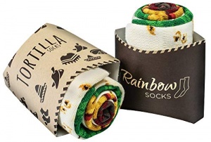 Rainbow Socks - Femme Homme Chaussettes Fantaisie Tortilla Wrap - 2 paires - Taille UE 36-40