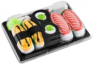 Rainbow Socks - Fille Garçon - Sushi Chaussettes Tamago Saumon Concombre Maki - 3 Paires - Taille