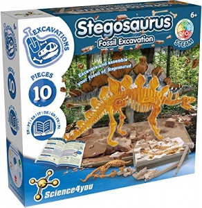 Science4you - Stegosaurus, Kit de Fouille pour Enfants +6 Ans - Excaver et Assembler 10 Fossiles de