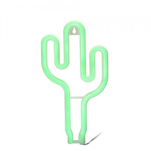 TwentyFeet Lampe Néon CACTUS LED Lampe à Batterie pour Enfants/Adultes 26x14x2cm