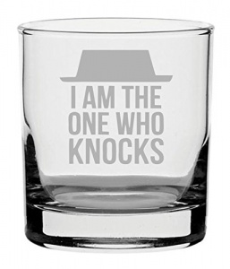 Verre à whisky d'inspiration Breaking Bad avec inscription « I am the one who knocks »