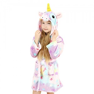 wgde toy Jouets pour filles de 8-9 ans, douce Licorne Peignoir à capuchon Vêtements de nuit pour