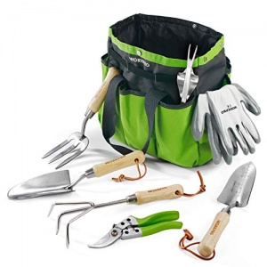 WORKPRO Outils de Jardinage, 8 Pièces, Ensemble de Jardinage en Acier Inoxydable Lourd avec