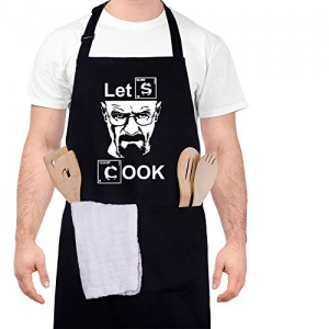 Xinzistar Tablier de Cuisine pour Homme, Let's Cook Tabliers de Cuisine Étanche Réglable Tablier