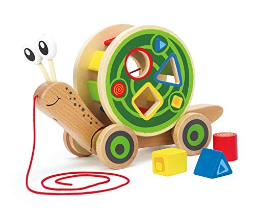 Jouet à tirer - Escargot roulant avec jeu de formes