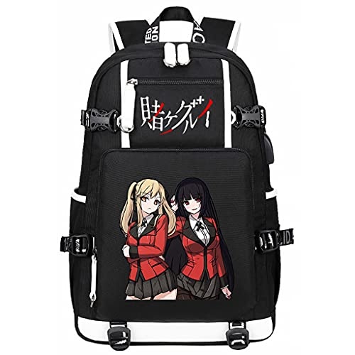 Sac à dos scolaire série manga Kakegurui Gambling Schoolde grande capacité avec chargement USB