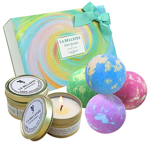 Coffret de bombes de bain et bougies parfumées
