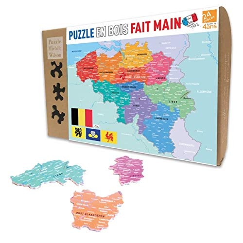 Puzzle 24 pièces régions et carte de la Belgique