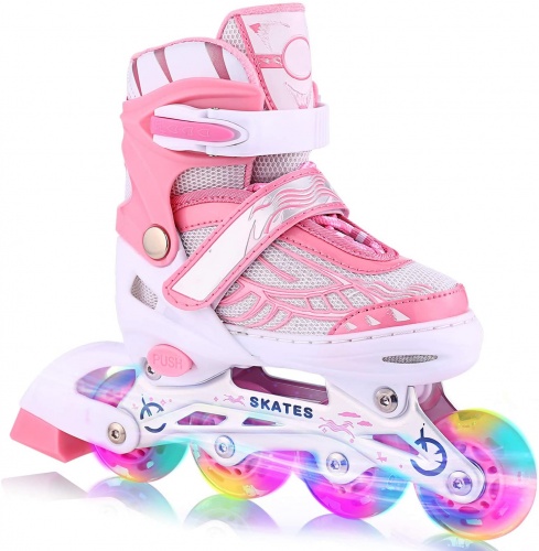 Paire de rollers colorés et lumineux pour enfants